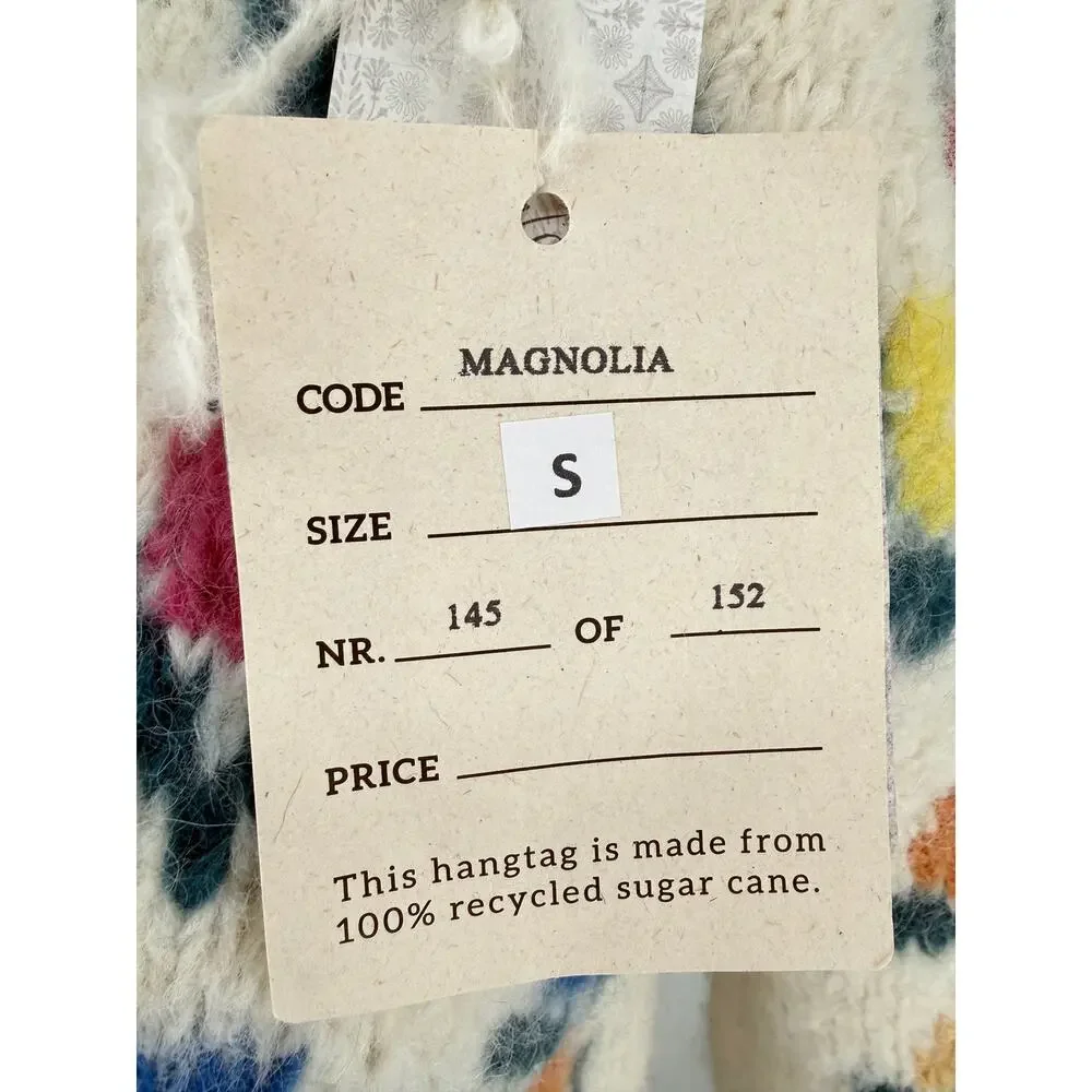 Frantic Magnolia Floral Sweater Handknit Alpaca Size Small NWT Free People